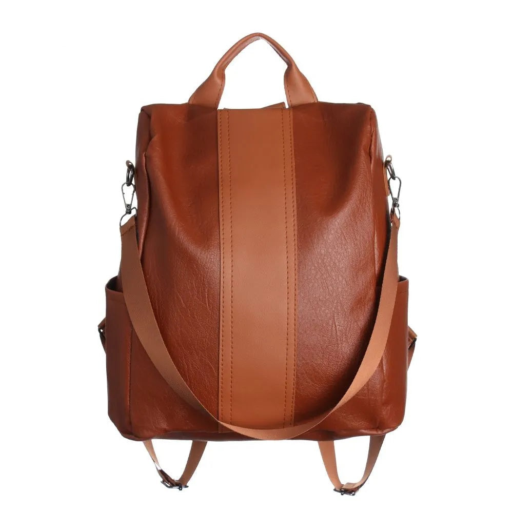 Mochila de Couro Antifurto Feminina