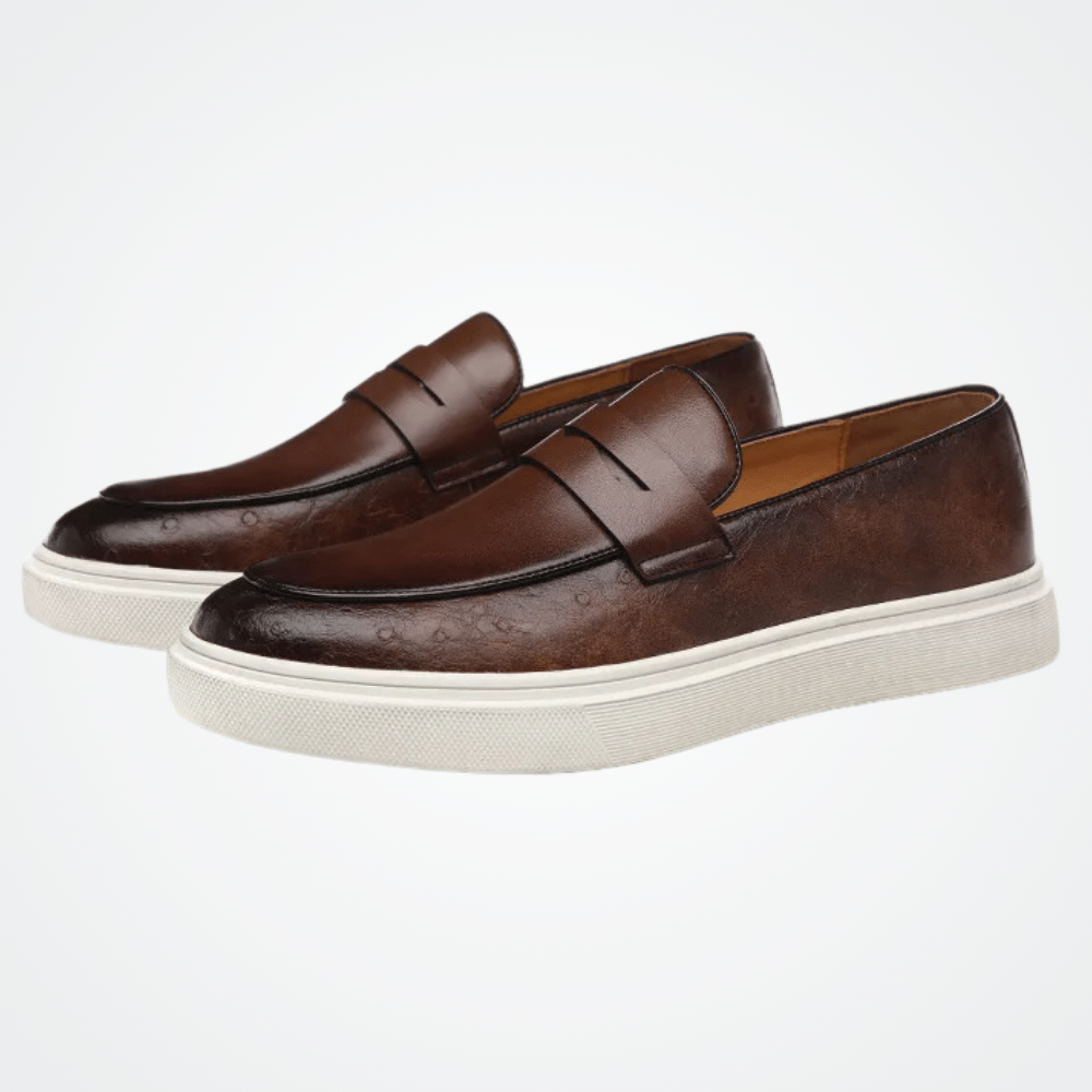 Mocassim Slip On Masculino de Couro Reine