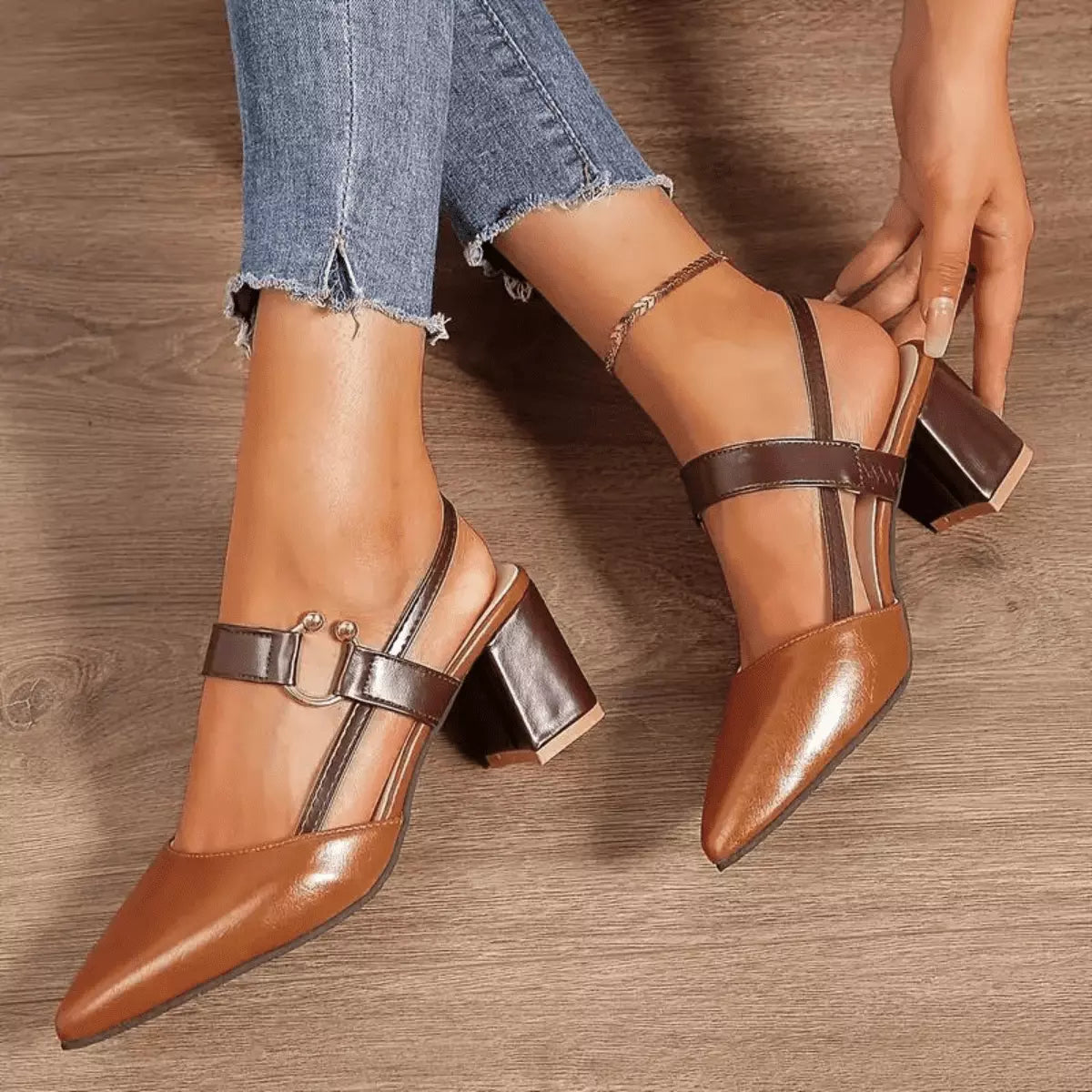 Sapato Scarpin Feminino Salto Bloco