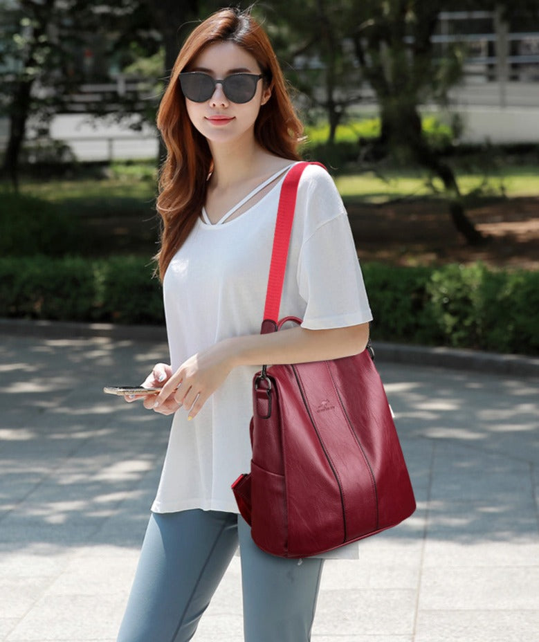 Mochila de Couro Feminina 2 em 1