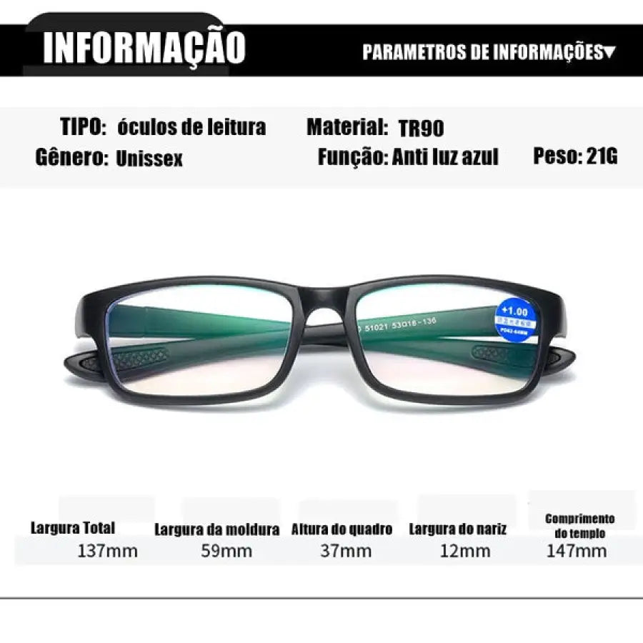 Óculos Inteligente Anti Luz Azul - Compre 01 Leve 2