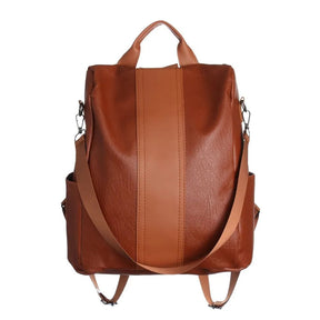 Mochila de Couro Antifurto Feminina