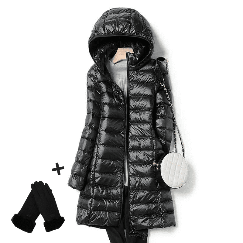 Jaqueta Longa Forrada Feminina - Pluma de Ganso