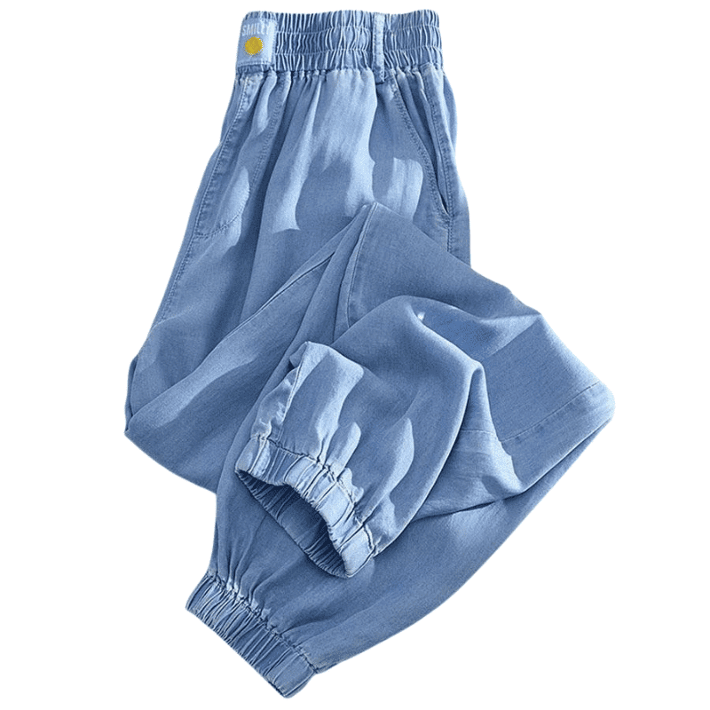 Calça Jeans Feminina Em Seda Gelo