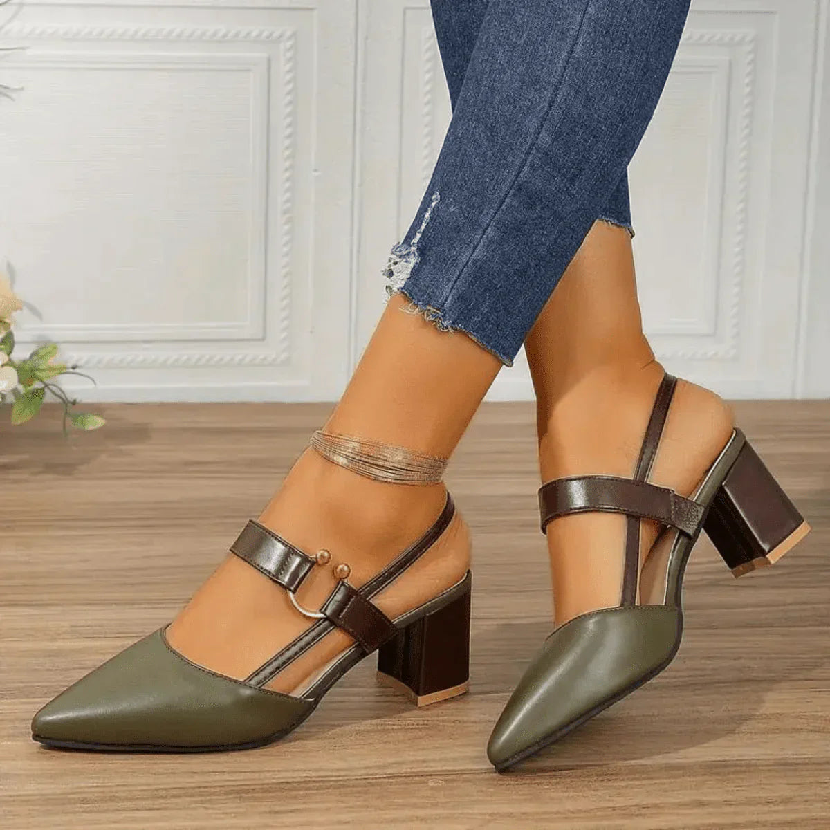 Sapato Scarpin Feminino Salto Bloco