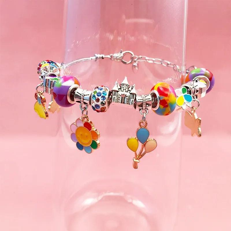 Kit Pulseiras e Berloques Infantil - 66 Peças