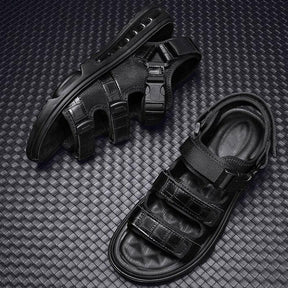 Sandália em Couro Nobre com Amortecedor Traseiro