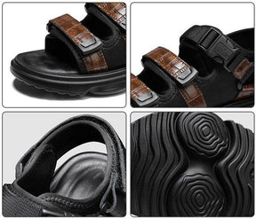 Sandália em Couro Nobre com Amortecedor Traseiro