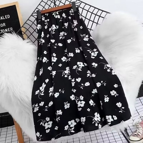 [COMPRE 1 E LEVE 2] Calça-Saia Olivia™ Midi Floral com Cintura Alta / Toque de Feminilidade e Frescor que Valoriza Você em Qualquer Ocasião!