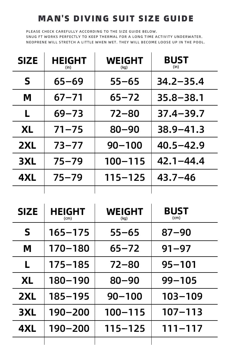 Roupa De Mergulho Masculino e Feminina Wetsuit 1.5MM/3MM