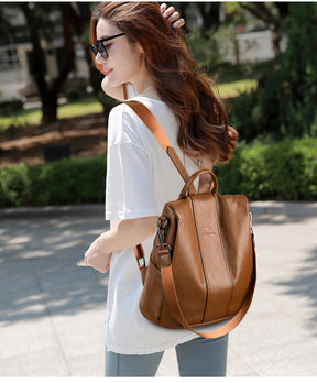 Mochila de Couro Feminina 2 em 1