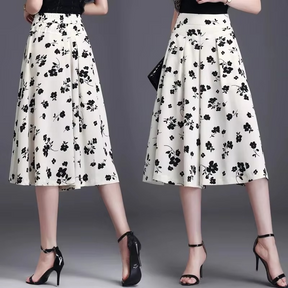 [COMPRE 1 E LEVE 2] Calça-Saia Olivia™ Midi Floral com Cintura Alta / Toque de Feminilidade e Frescor que Valoriza Você em Qualquer Ocasião!