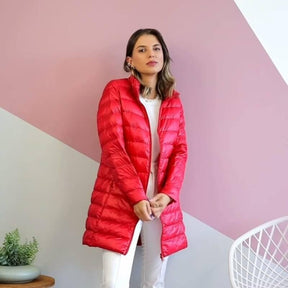 Jaqueta Longa Forrada Feminina - Pluma de Ganso